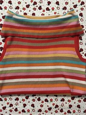 White Stag Multicolor Striped Sleeveless Knit Turtleneck Tank Top - Size S